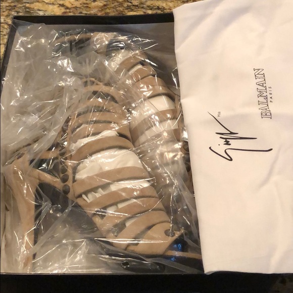 🆕Giuseppe x Balmain Suede Camel Shoe Sz 40 💯 BNIB - Picture 2 of 8